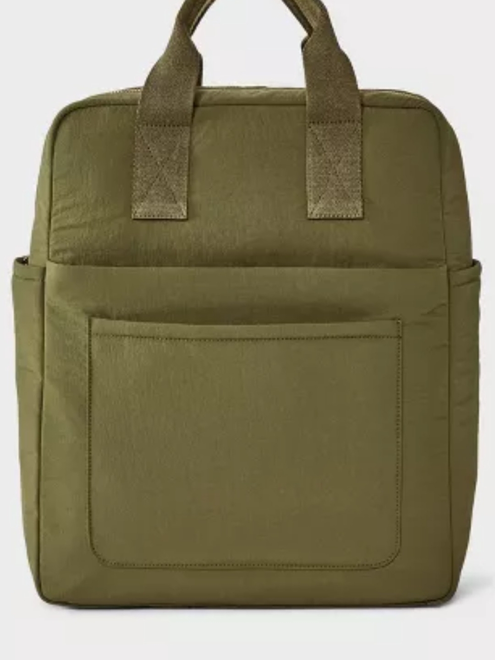 Universal Thread Olive Green Backpack Tote with Striped Handles